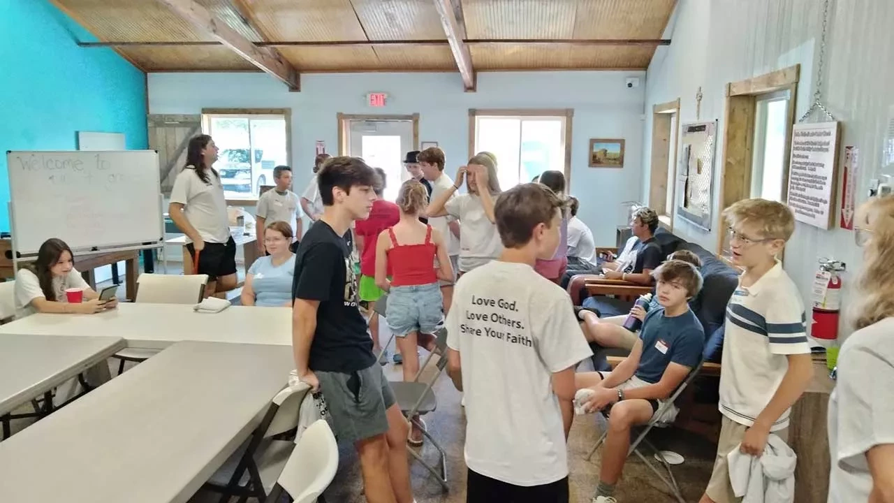 Group of kids at a church event